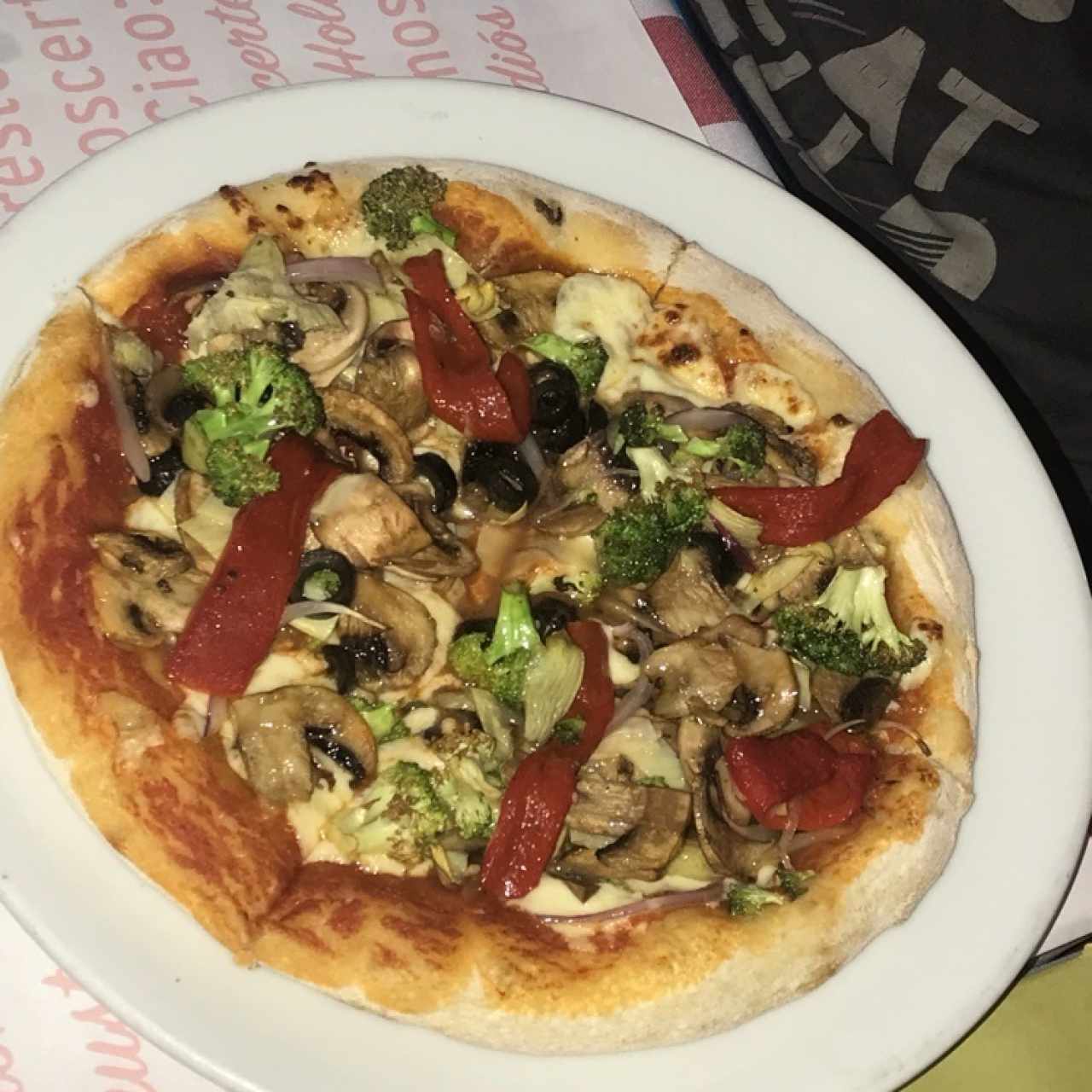pizza vegetariana muy buena