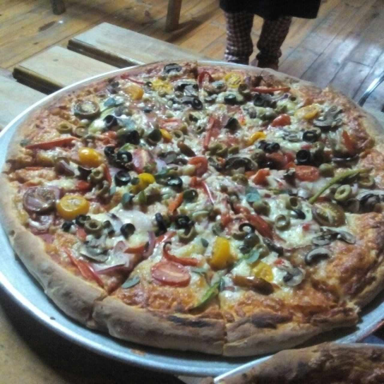 Pizza vegetariana combinación