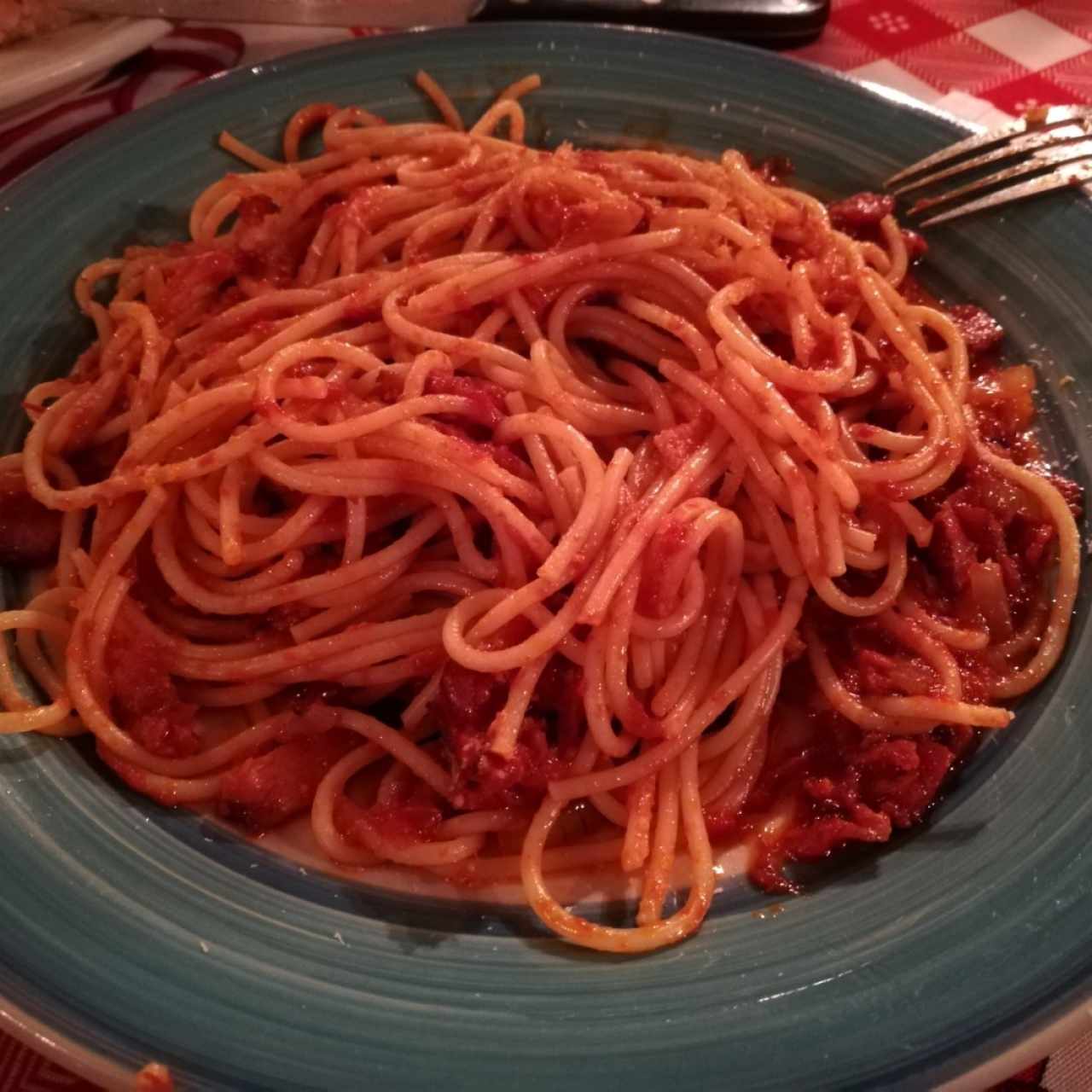 Spaghetti con tocino