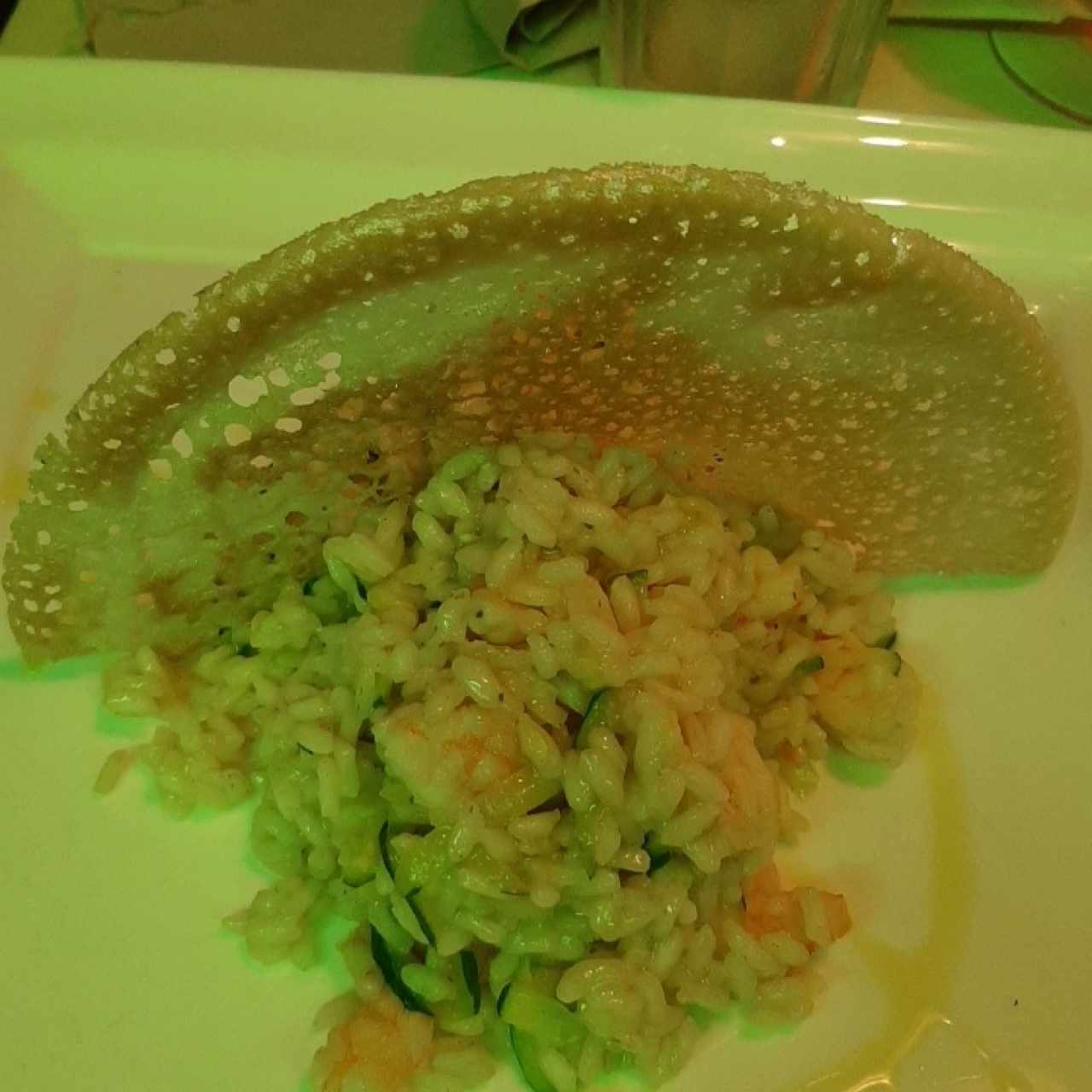 risotto de camarones y zuccini