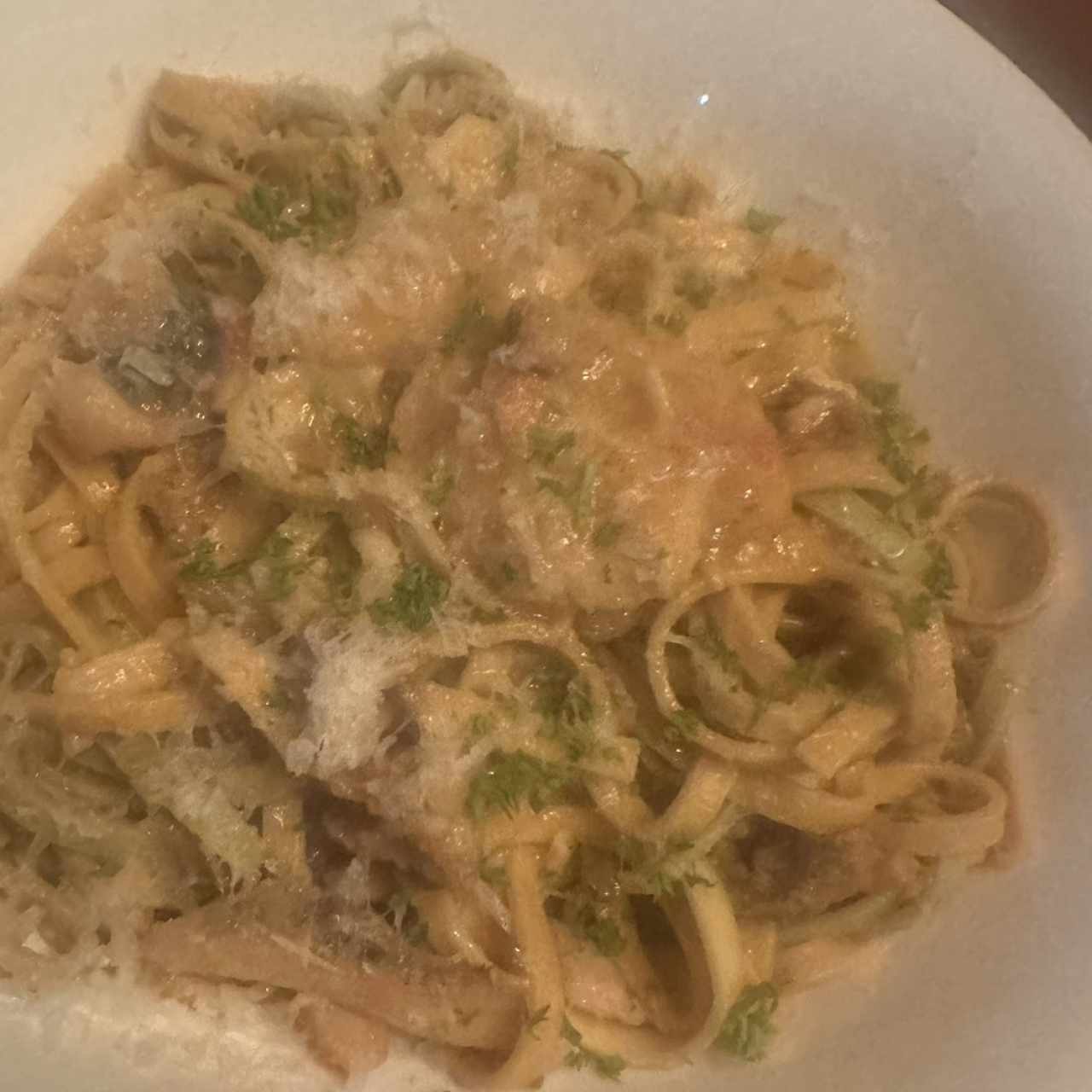 Fettuccini con mariscos 