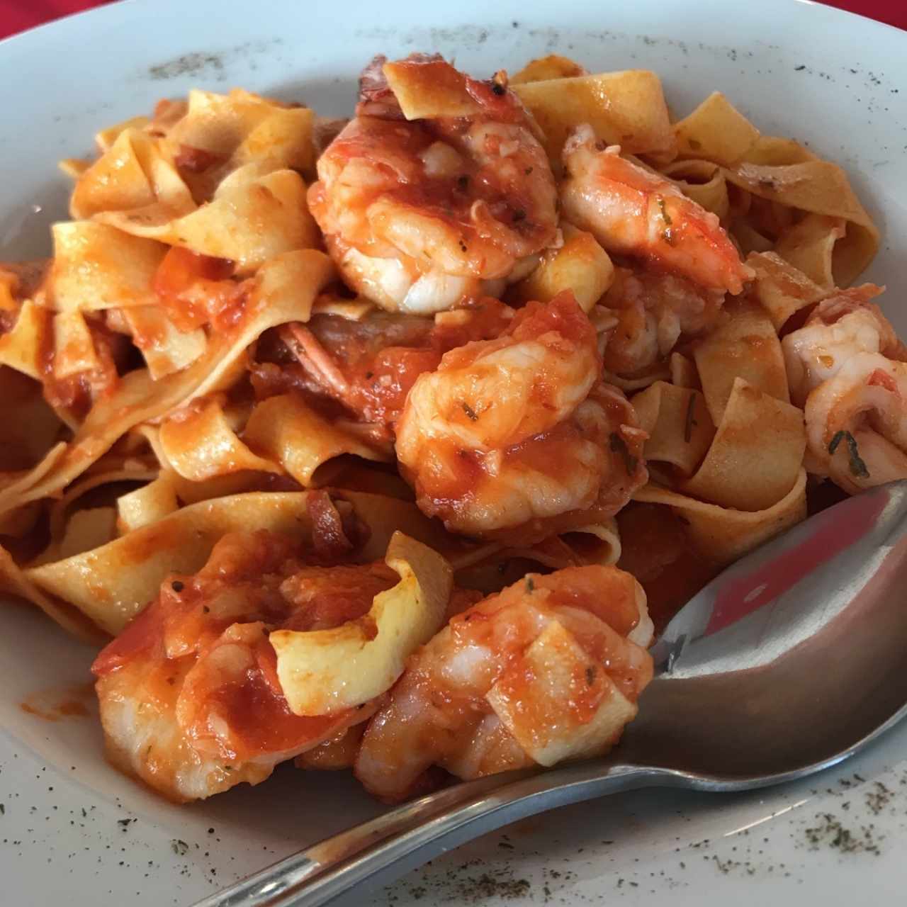 fetucini con langostinos