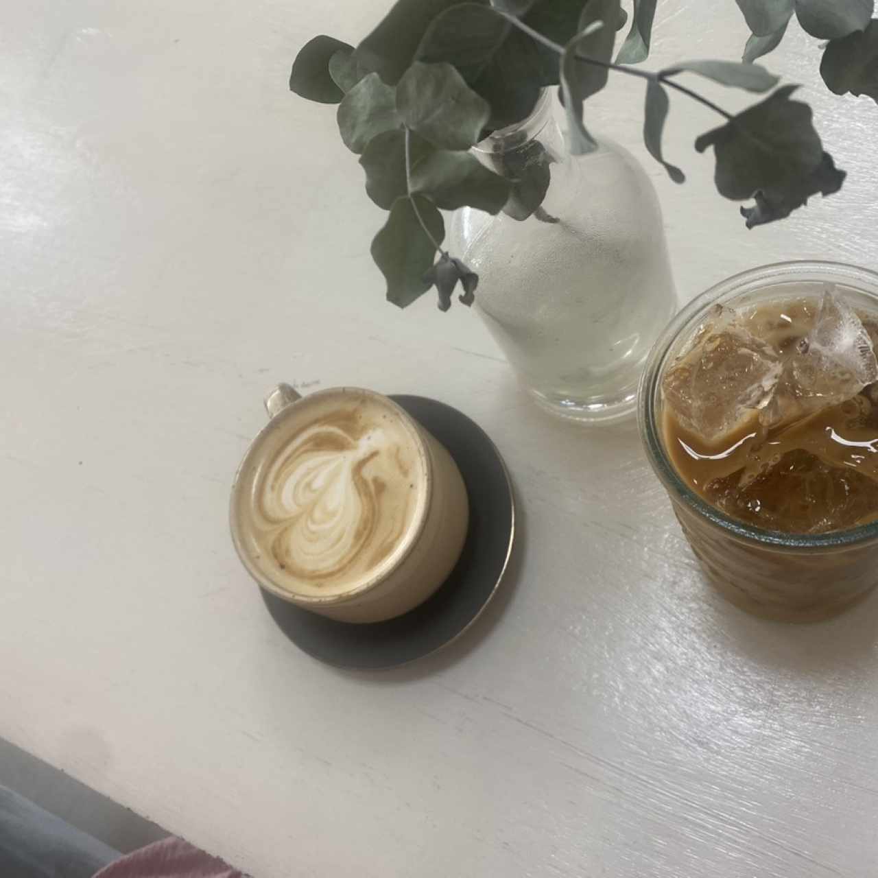 Dirty chai and ice latte 