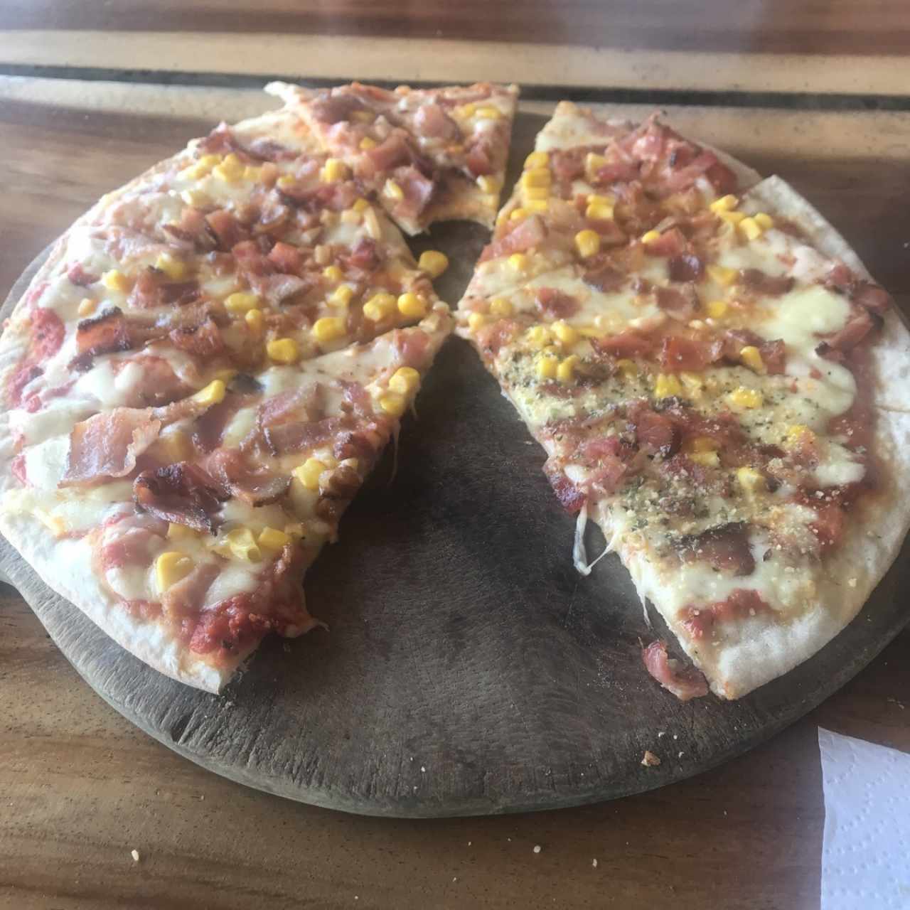 Pizza Bacon Lovers, adicional maiz 