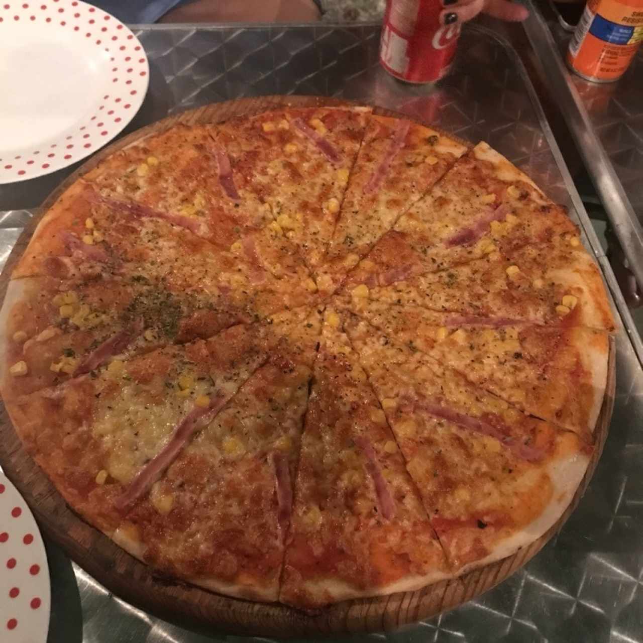 pizza de maiz y bacon 