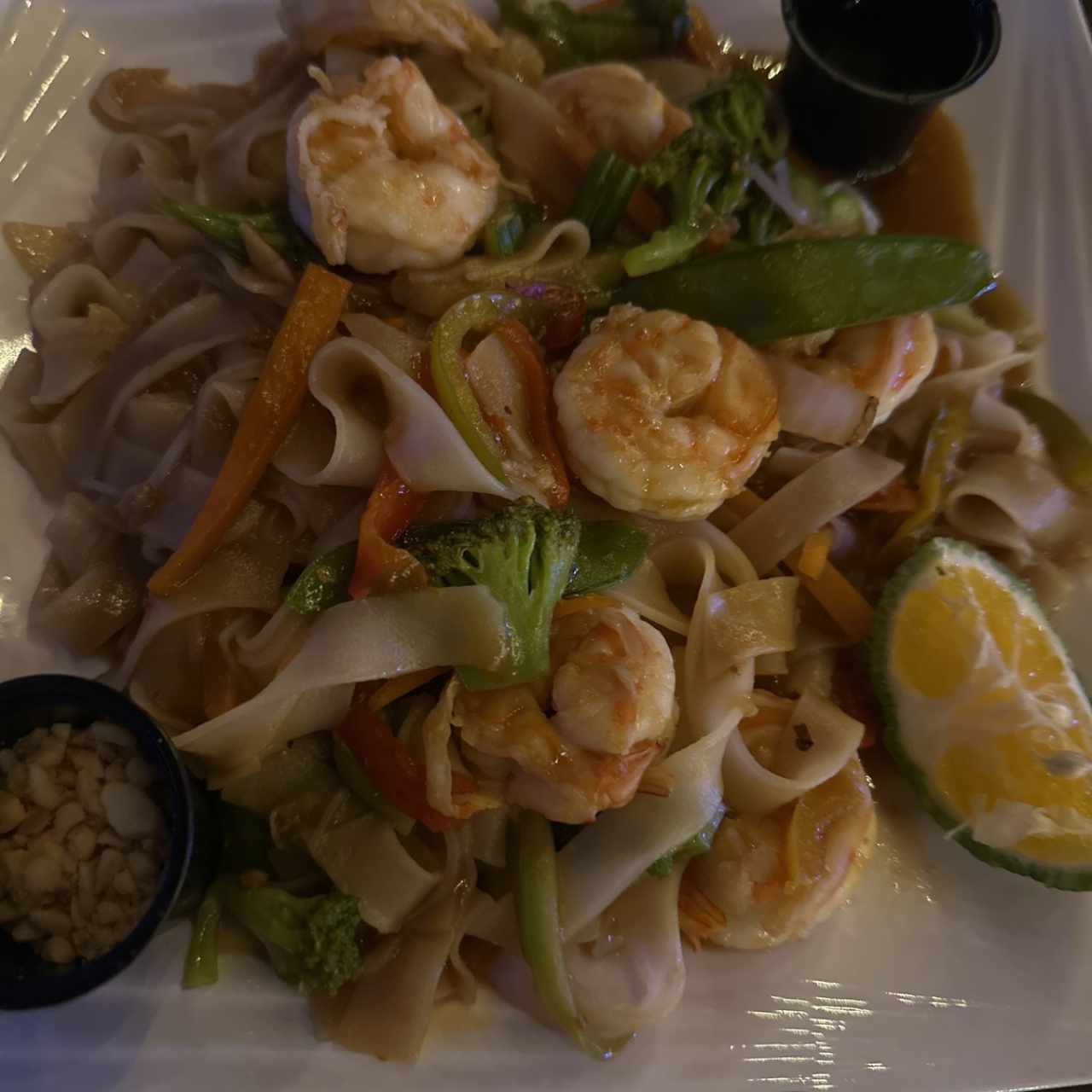 Pad Thai con camarones 