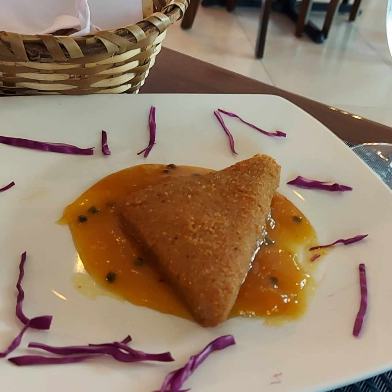 Queso Frito con salsa Maracuya en  Chef Pascal