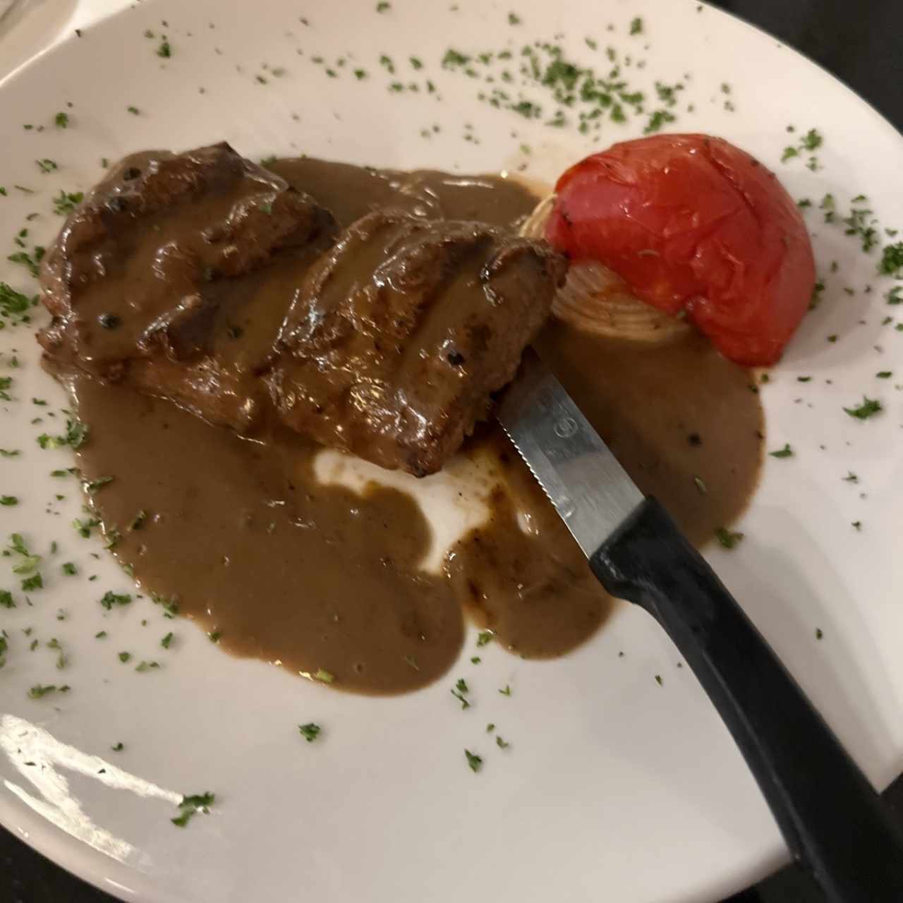 Filete de res a las 3 pimientas