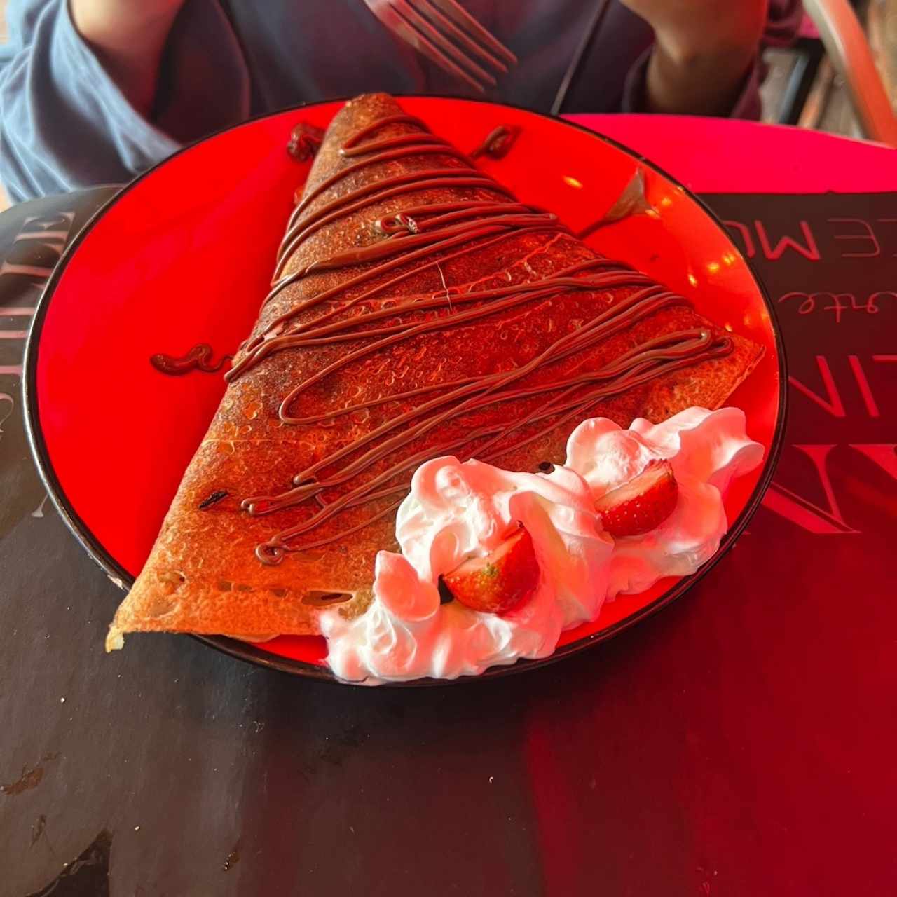 Crepe Fresas, crema y nutella