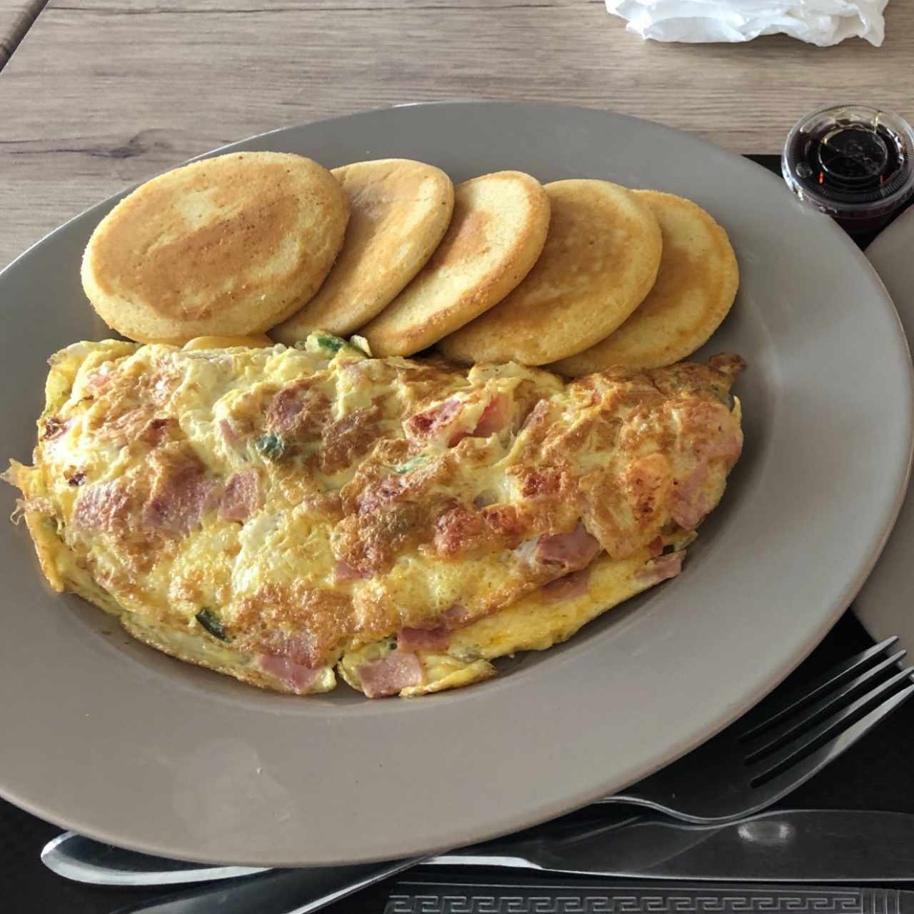 Omelette con pancake 