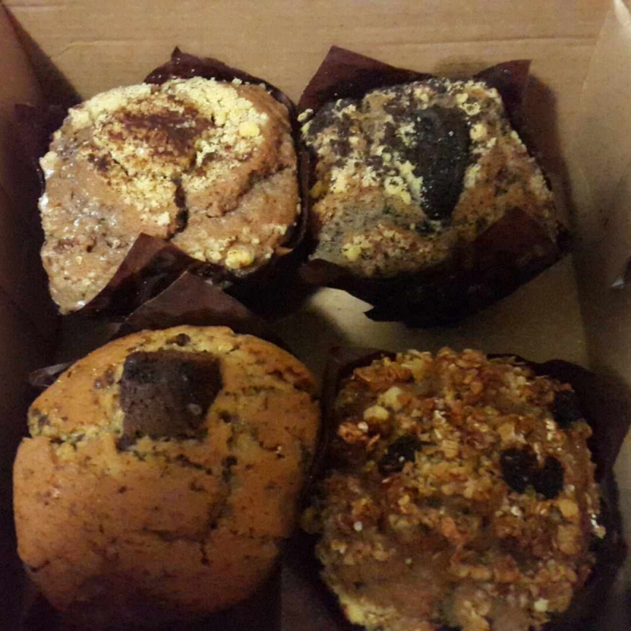 muffins vareados (oreo, brownie, canela, granola