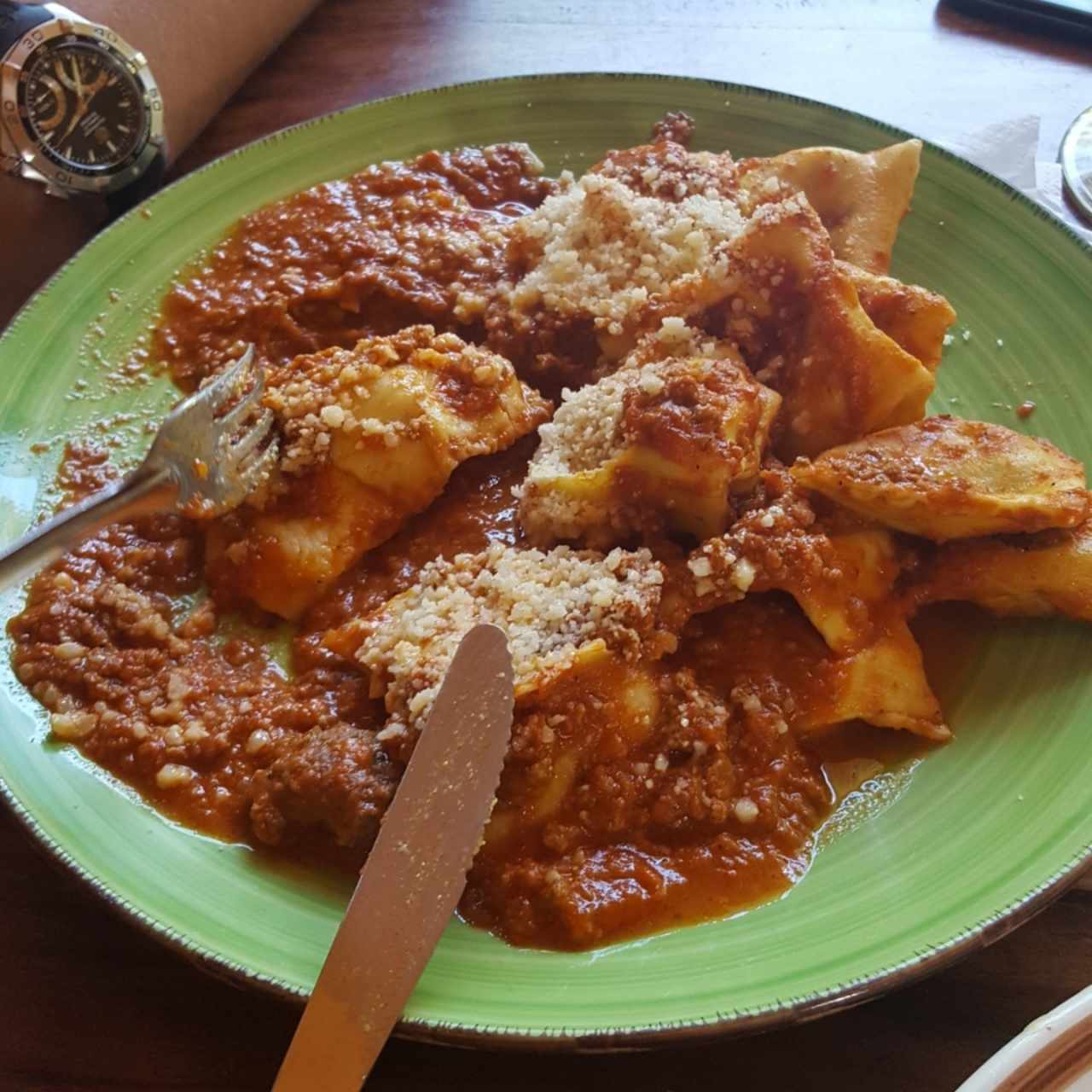 Raviolis Bologñesa