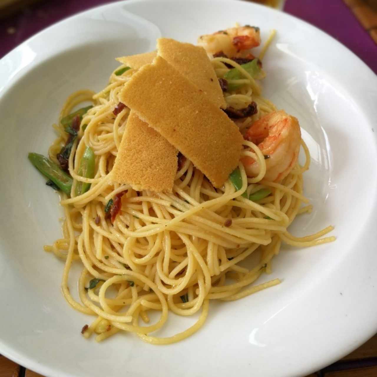 spaghettis con langostinos