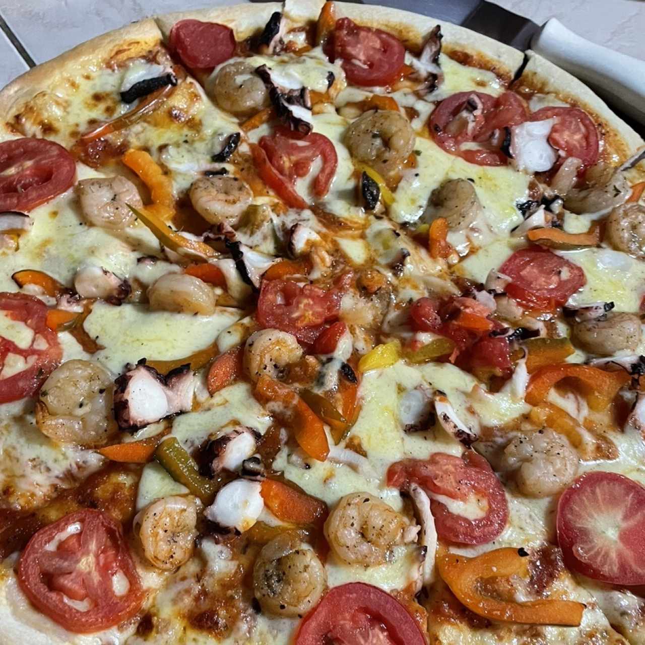 Pizza de marisco 🐙🍤