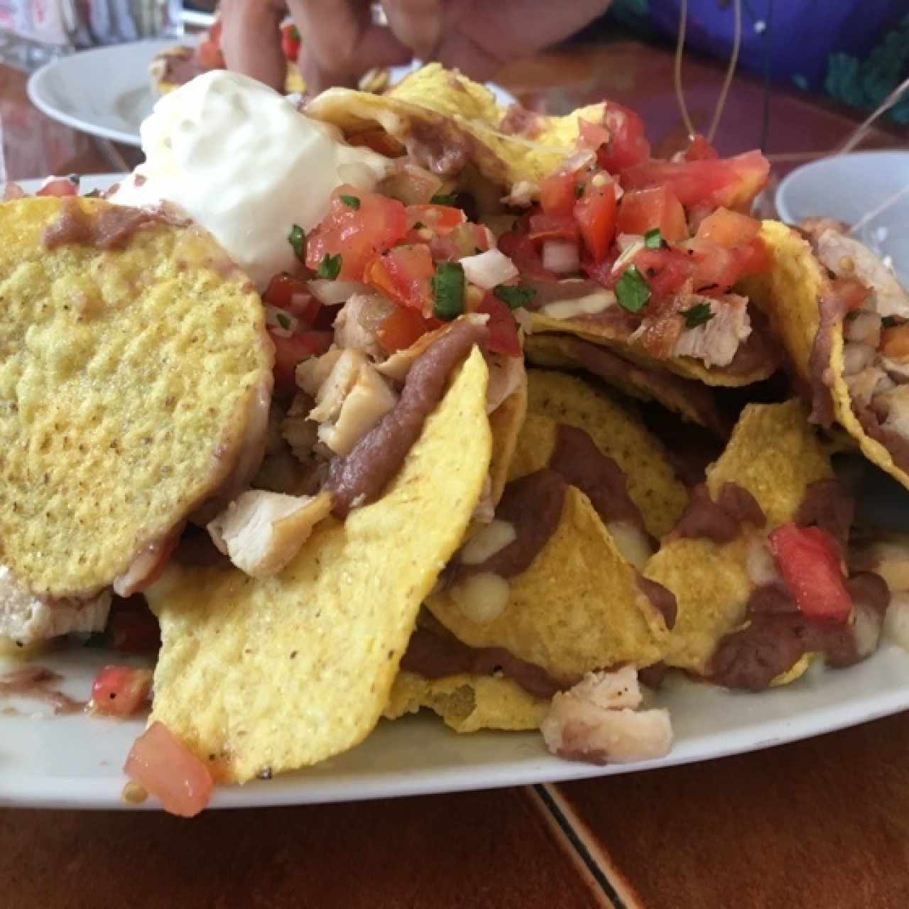 nachos con pollo