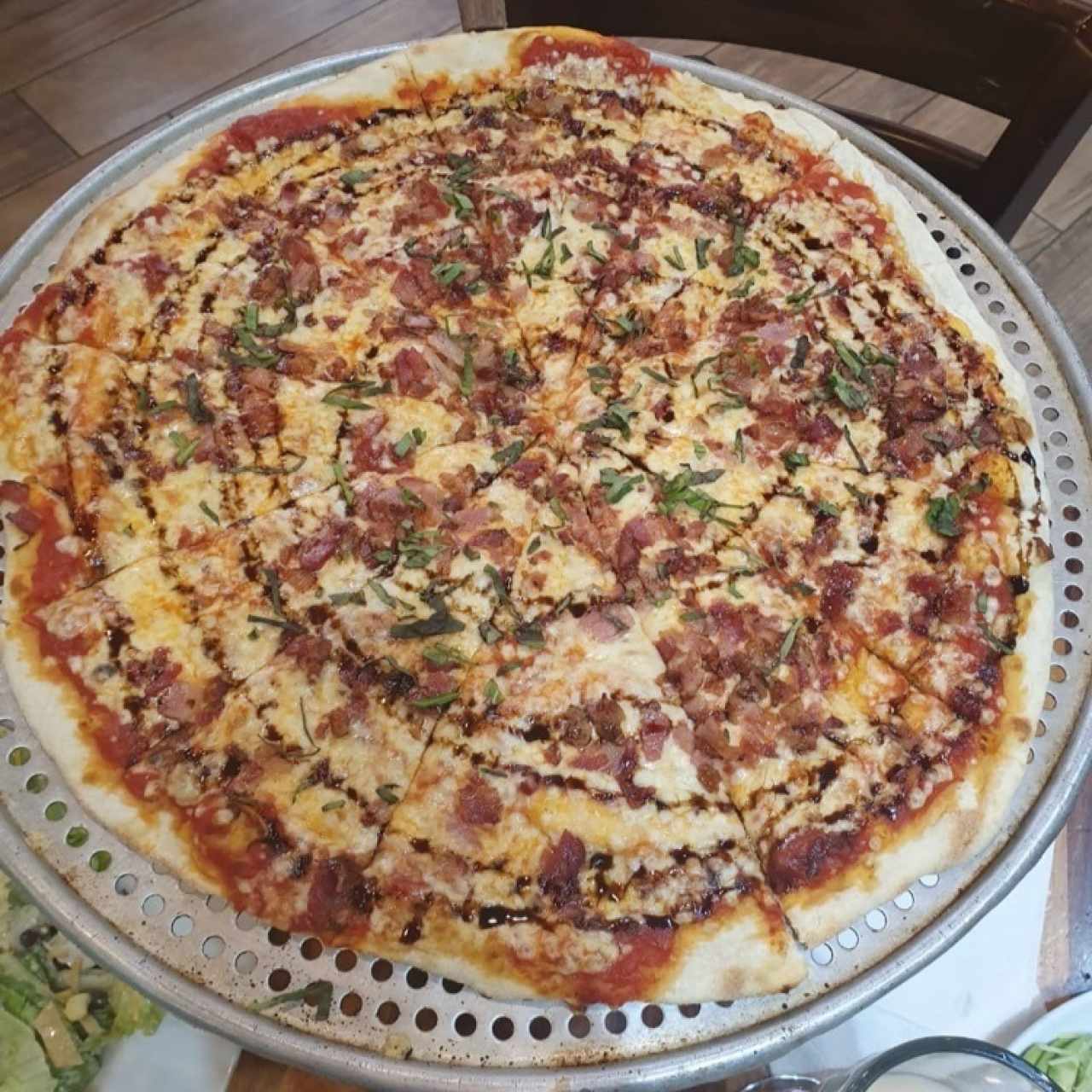 pizza balsamico y tocino