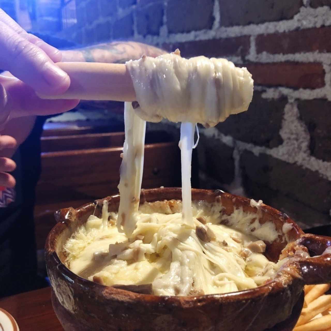 Tradicional queso fundido (doble) Con Champiñones