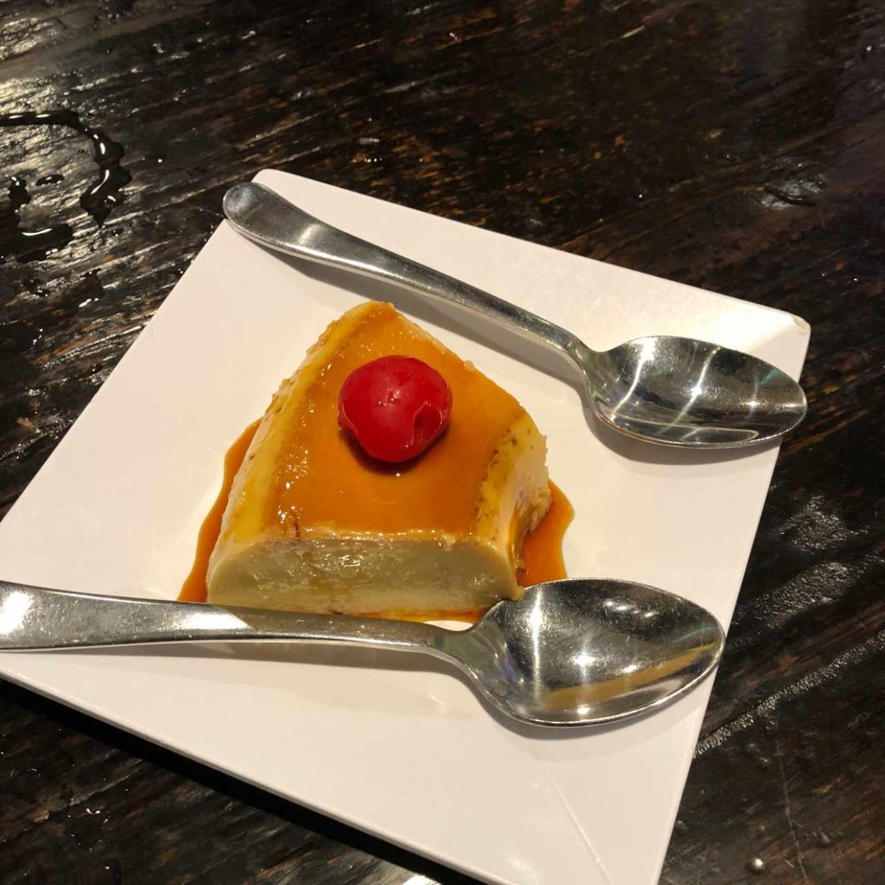 postre, flan.