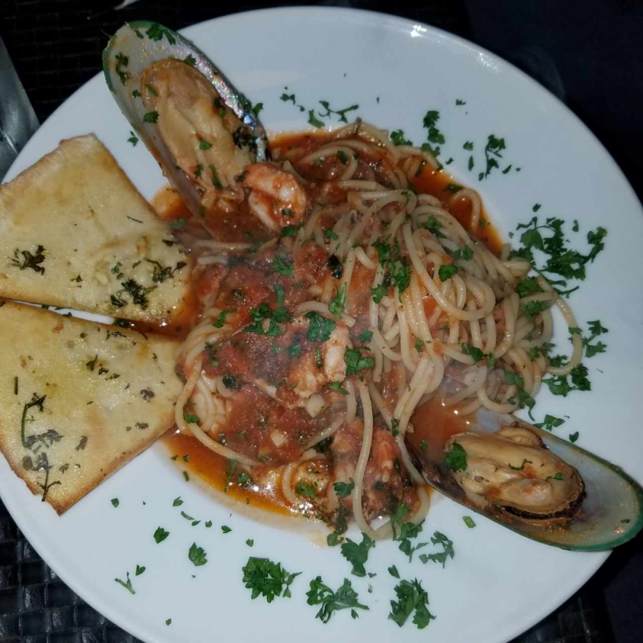 spaguetti con mariscos