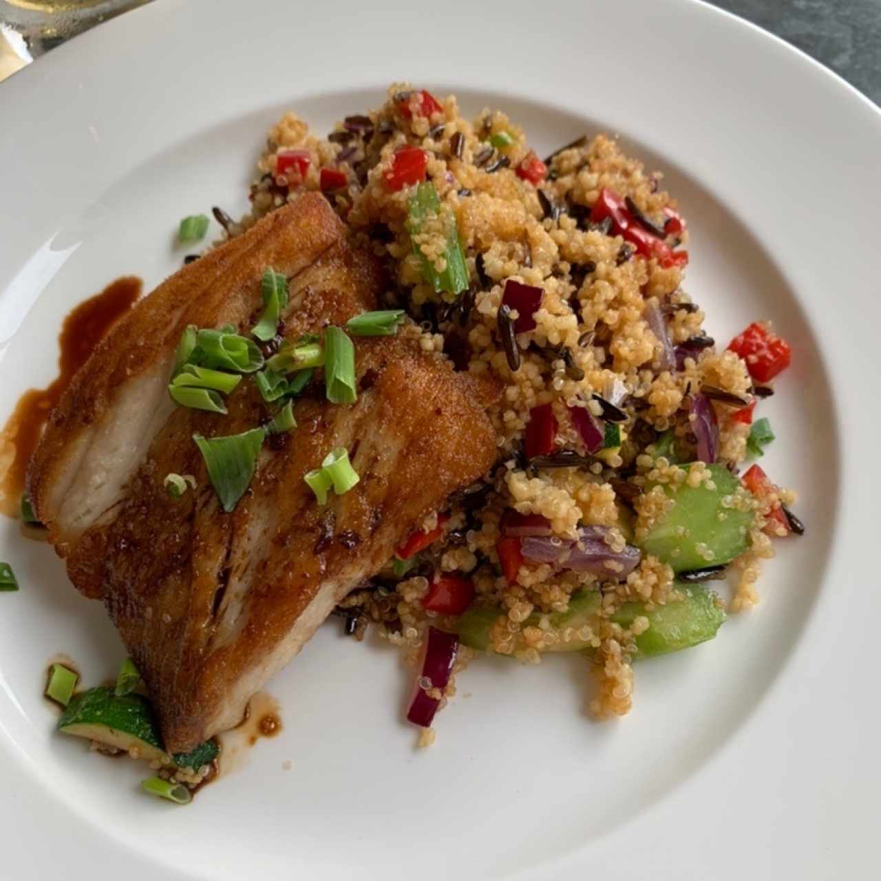 Pescado con quinoa al estilo oriental