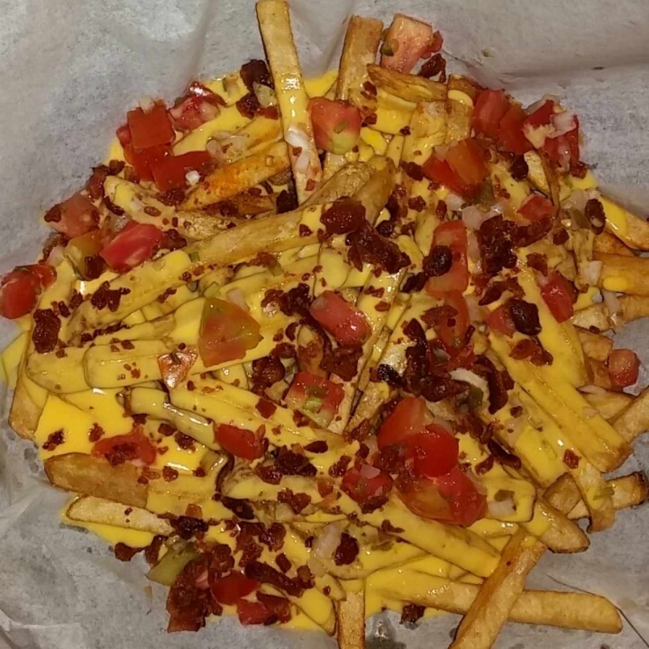 fries with cheese&bacon 