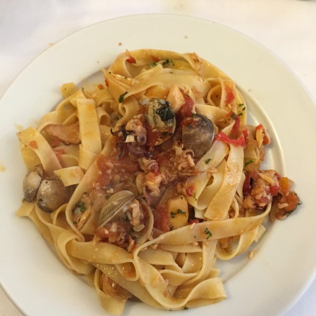 Fettuccine con mariscos