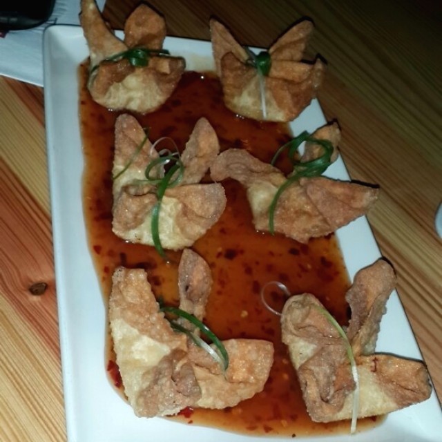 Hand folded crab wontons