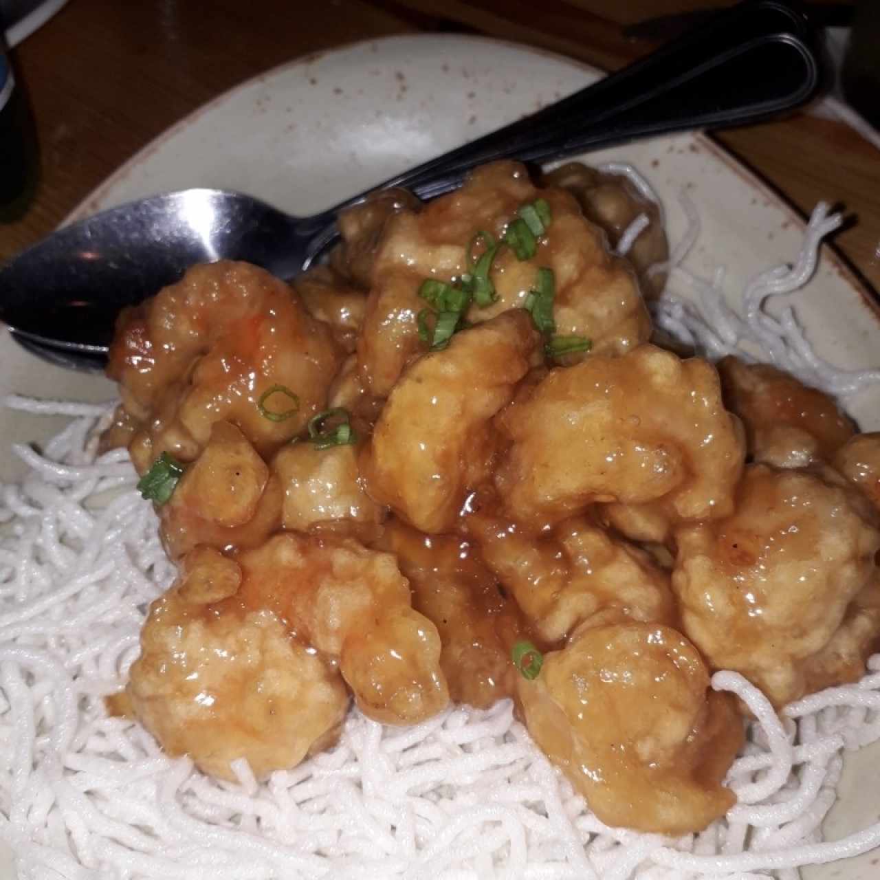 shrimps and noodles