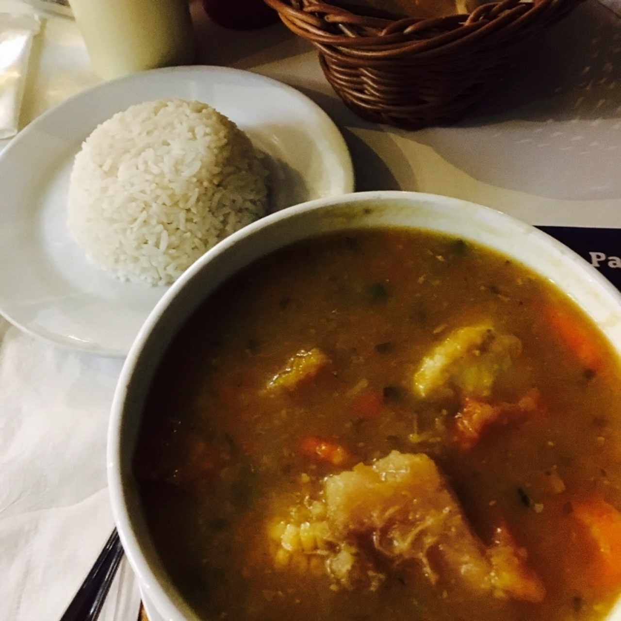 Sancocho con Arroz blanco