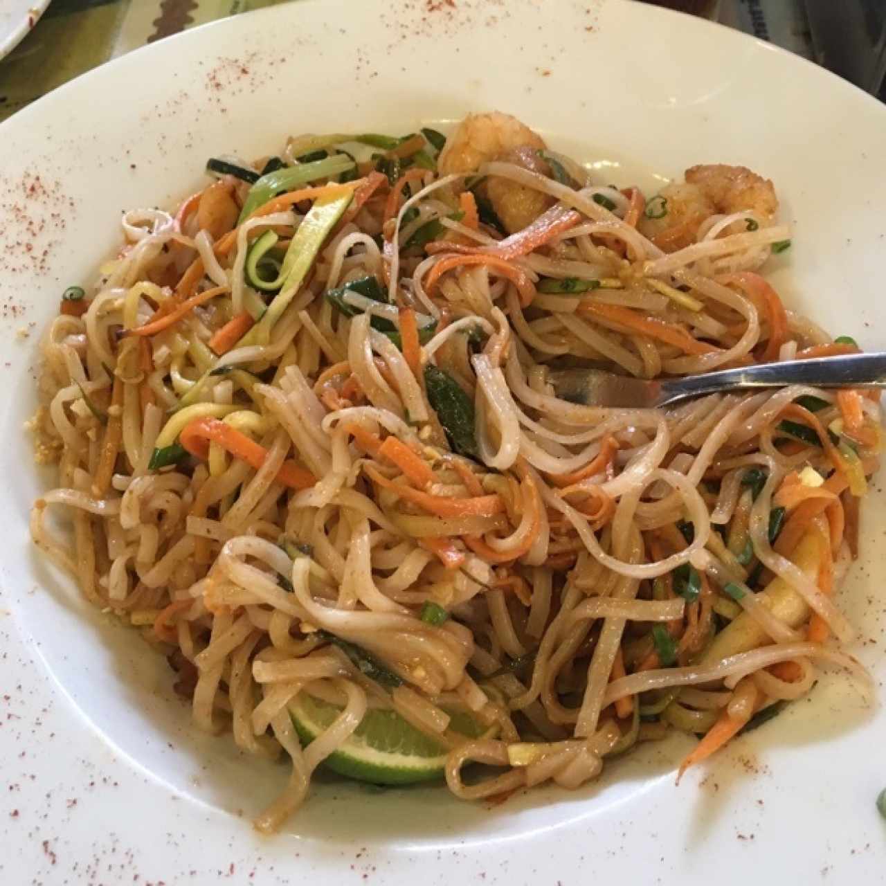 Pad thai de mariscos