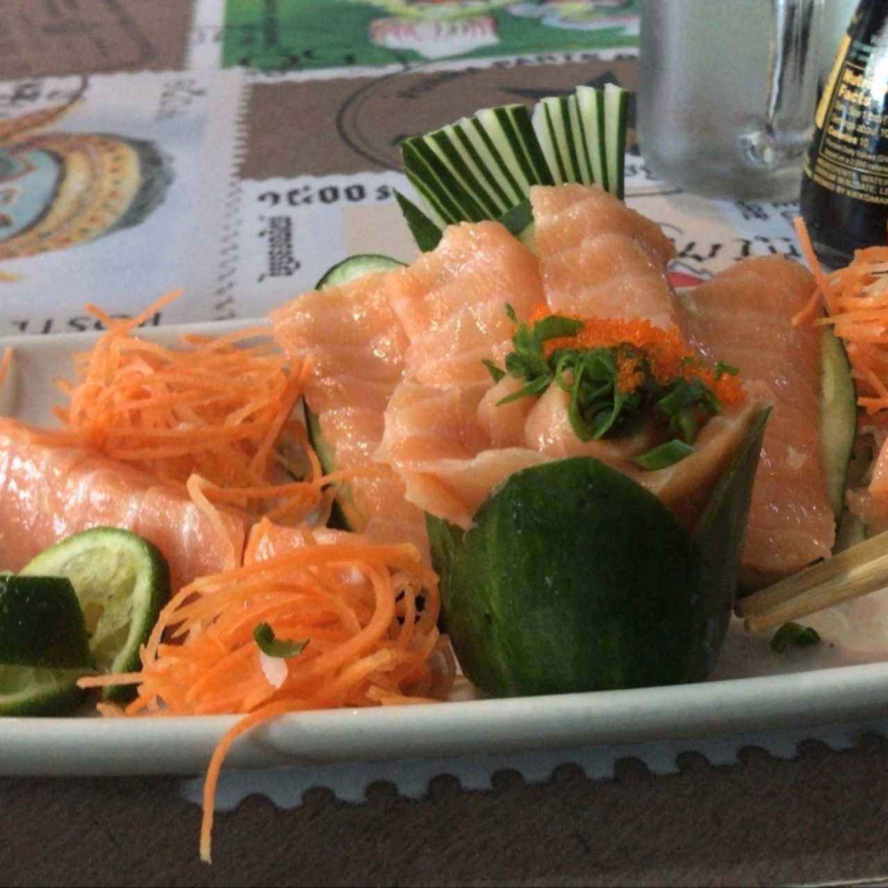 Sashimi de salmón y atún