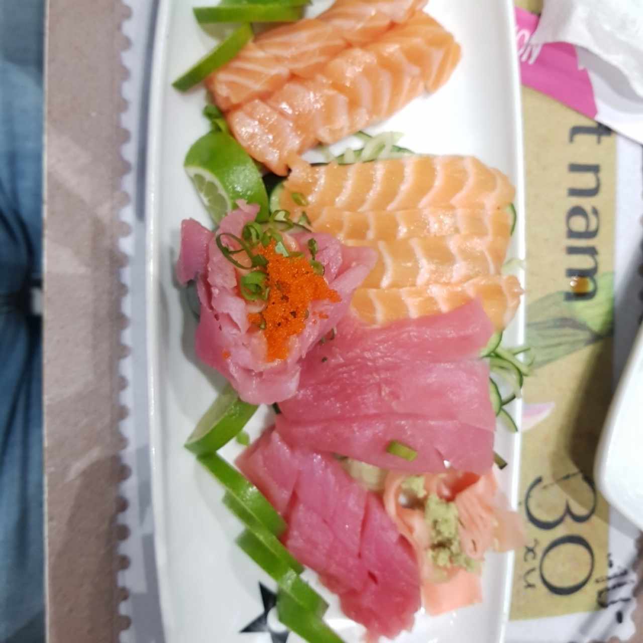sashimi de atún y salmon