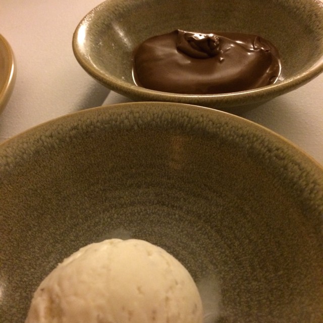 Ganache de chocolate y helado de coco