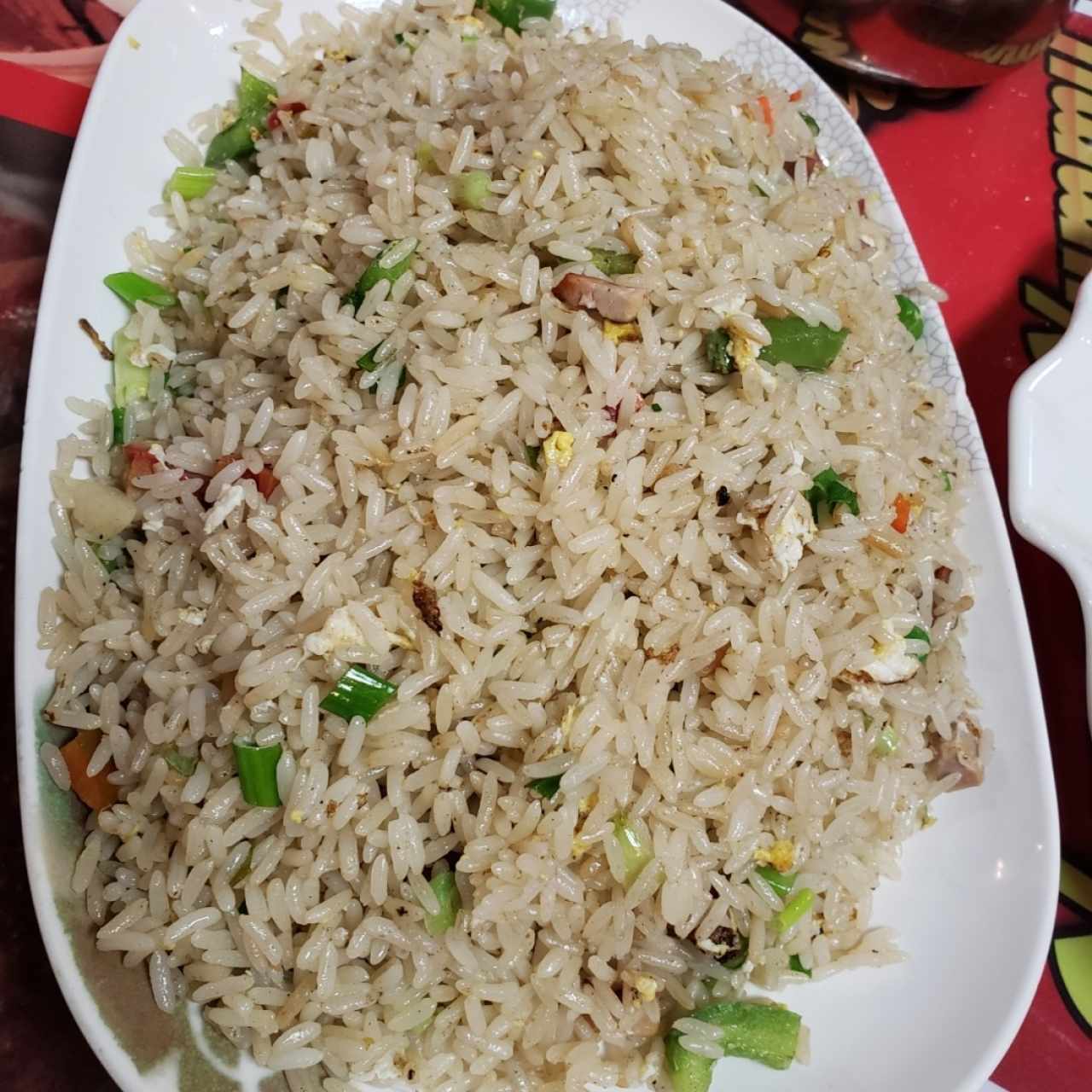 arroz yan chaw sin camarones 