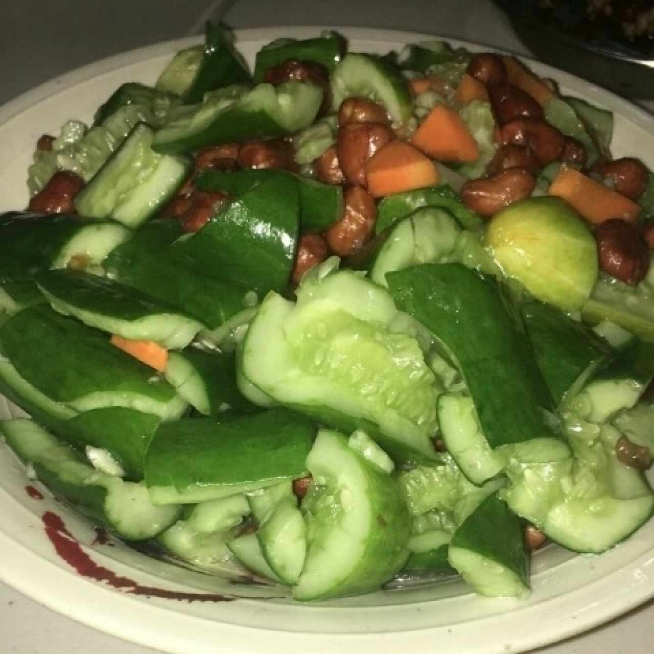 ensalada de pepino y maní