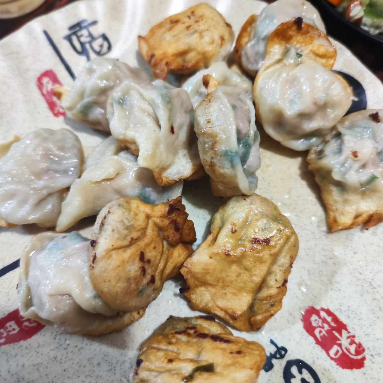 dumplings de puerco con puerro