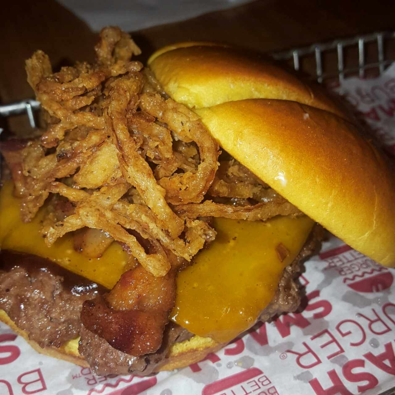 bbq, bacon and cheddar burger 