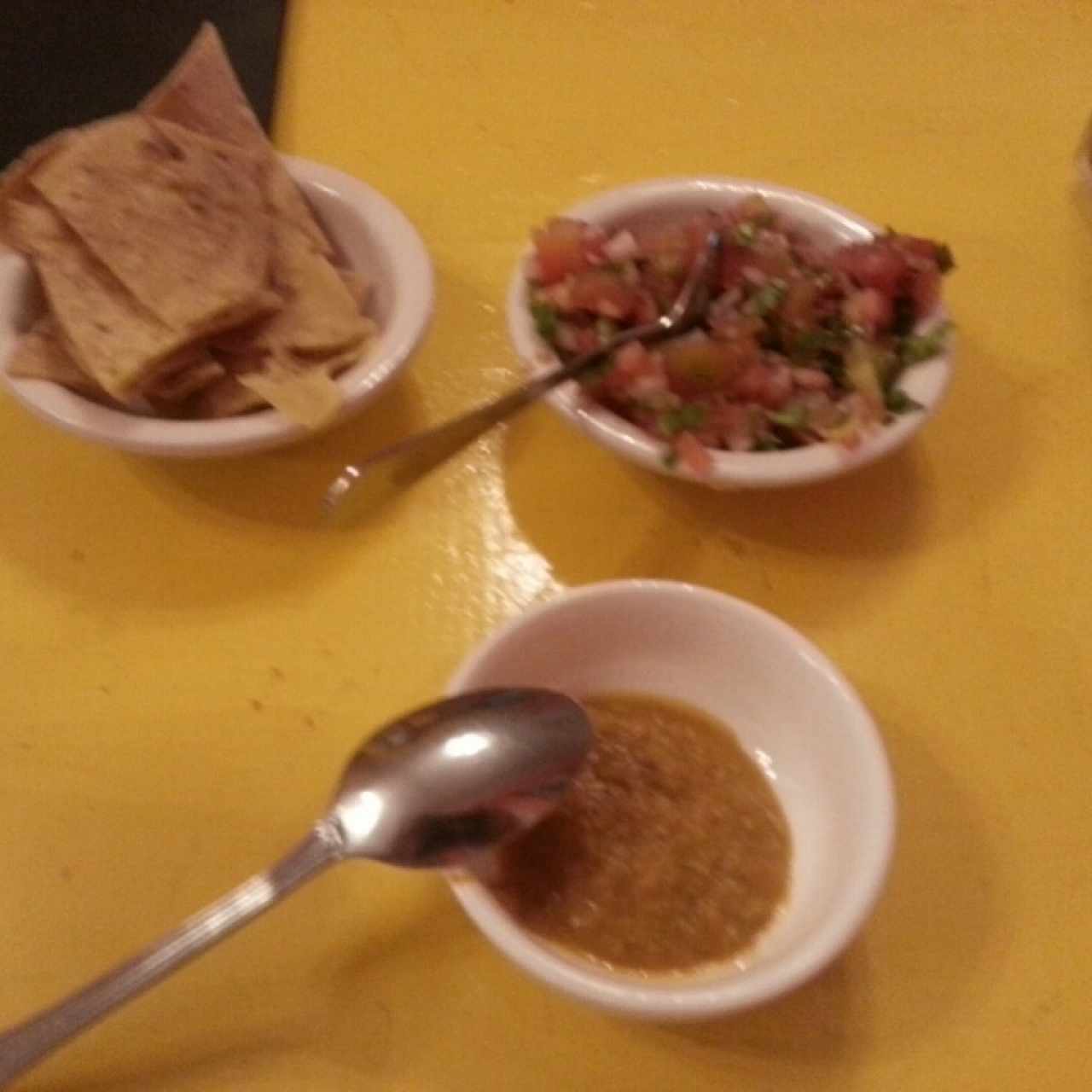 totopos, pico de gallo y picante