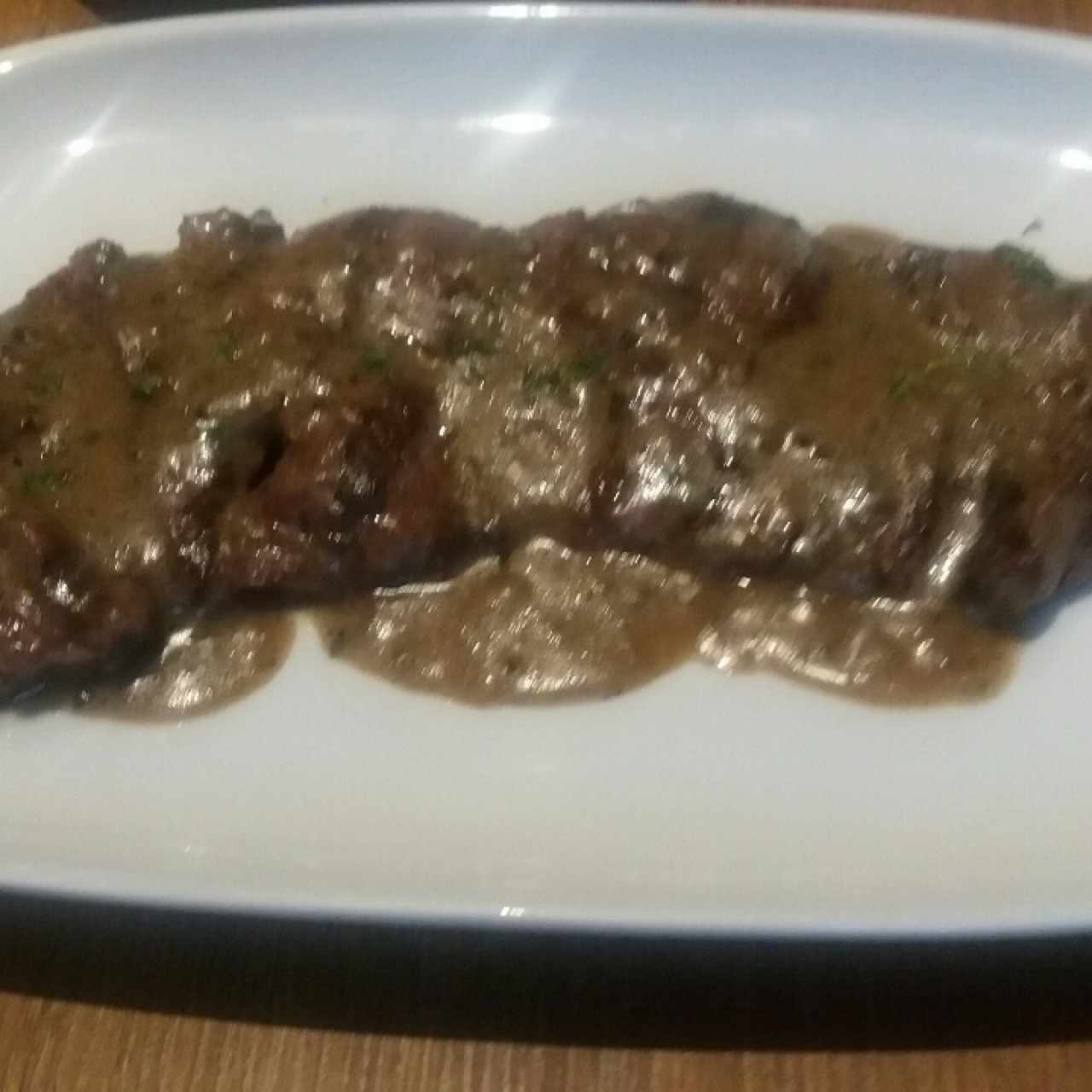 Filete en salsa pimienta