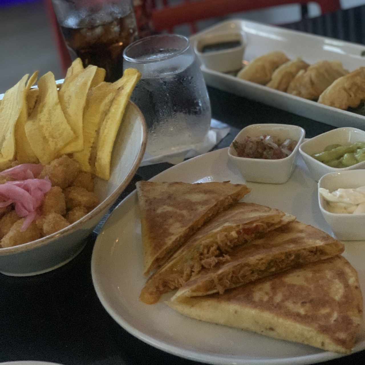 Quesadillas / dumplings / ceviche