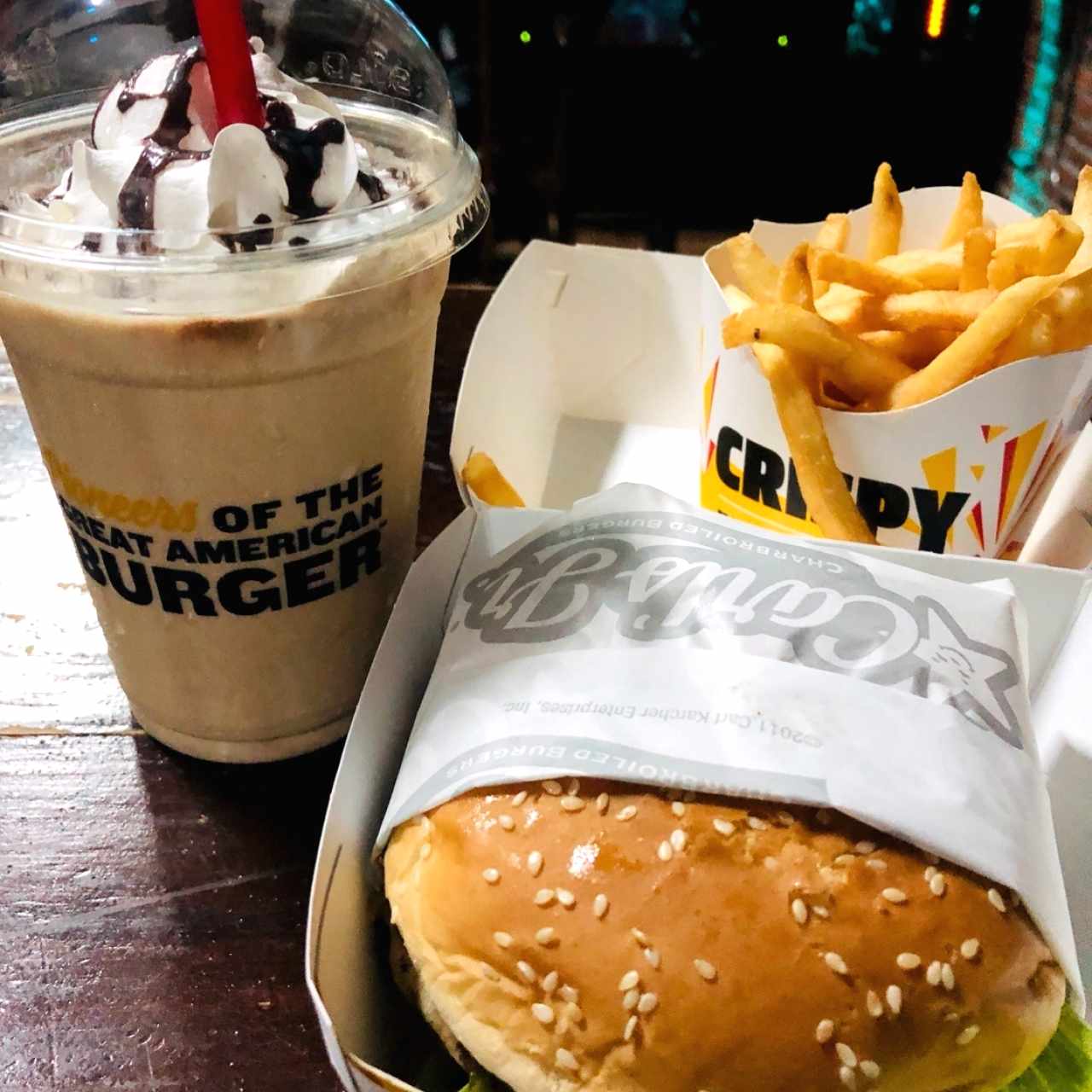 Mushroom Burger + Milkshake + Fries.