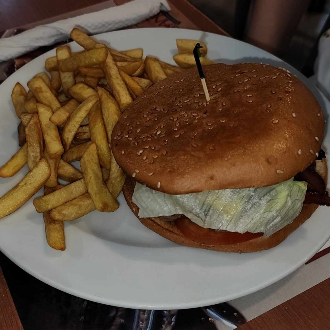 Hamburguesa con queso y tocino