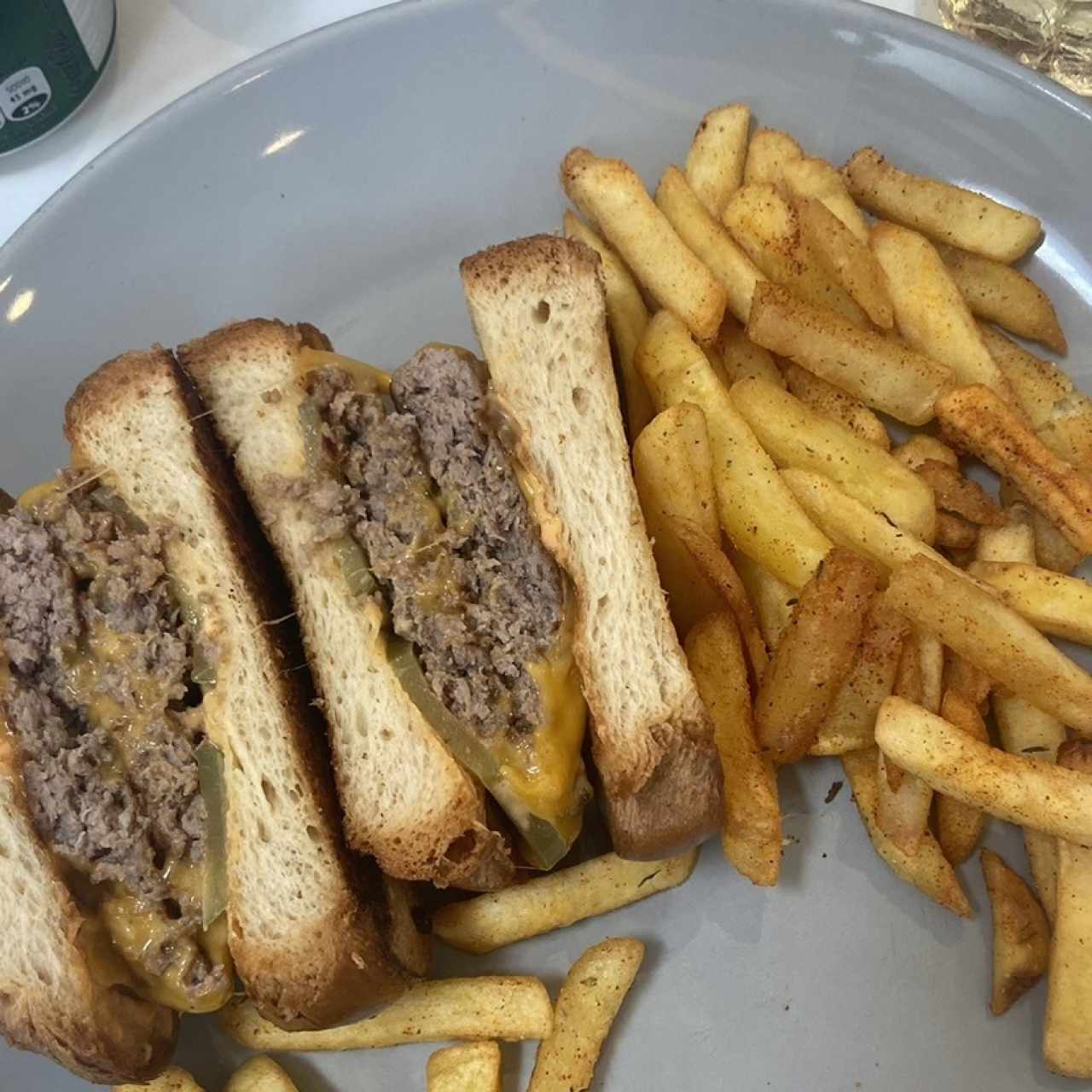 Double Patty Melt With Spicy Fries