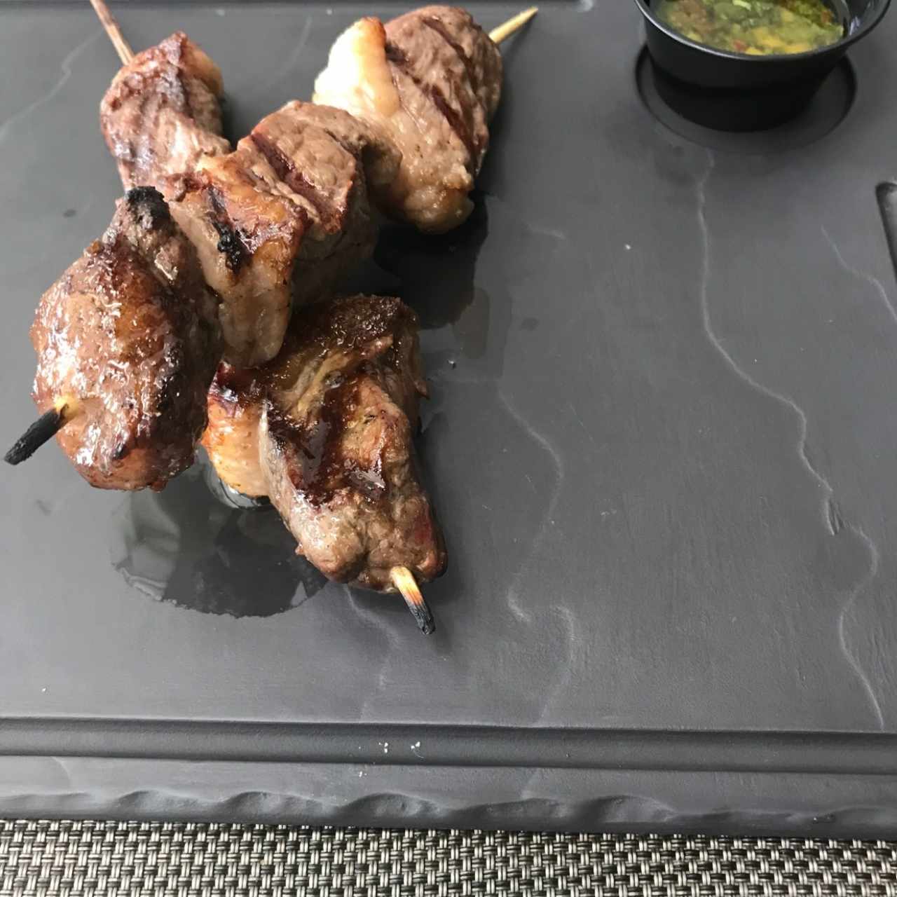 Brocheto de carne picane