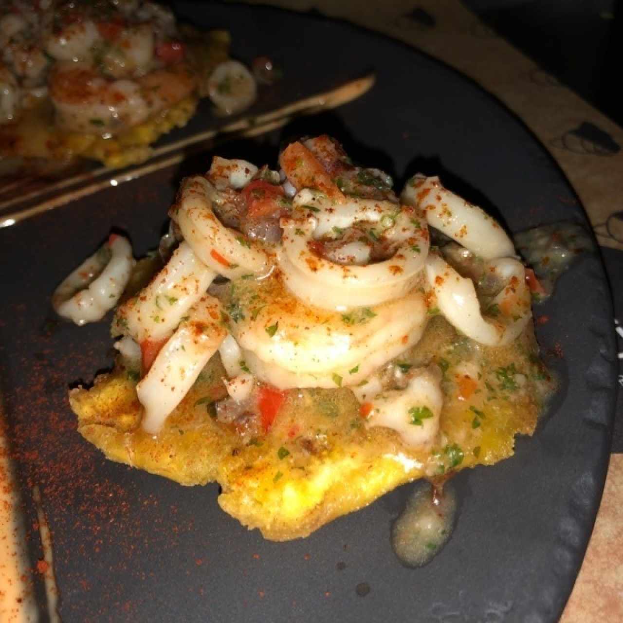 tostones de mariscos 