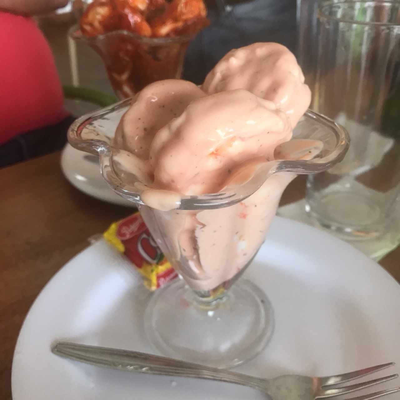 Coctel de langostinos en salsa rosada