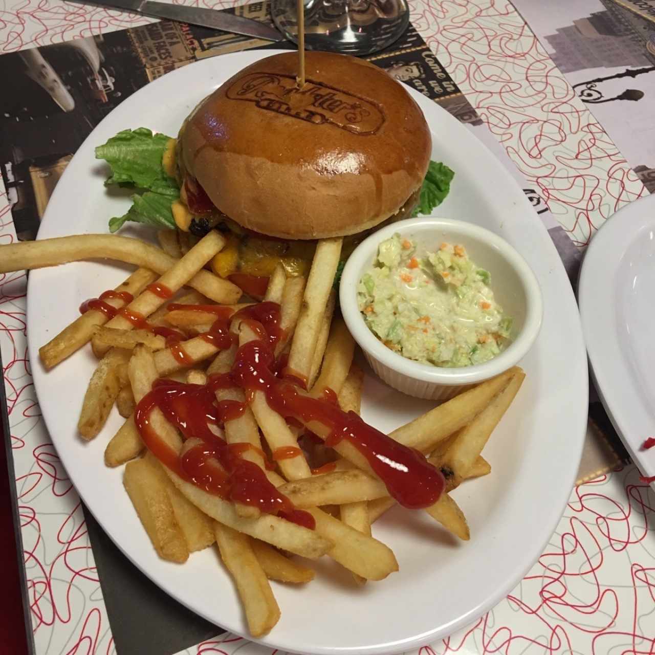 RD burger with fries