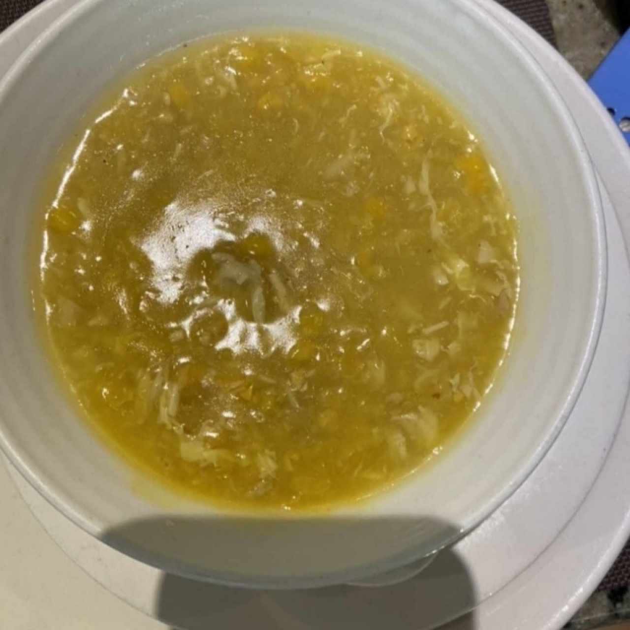 Sopa Crema de Maíz con Pollo