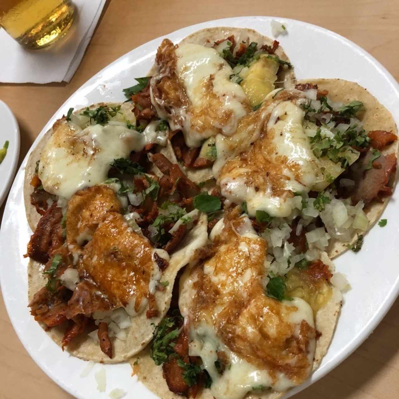 Tacos al Pastor con queso