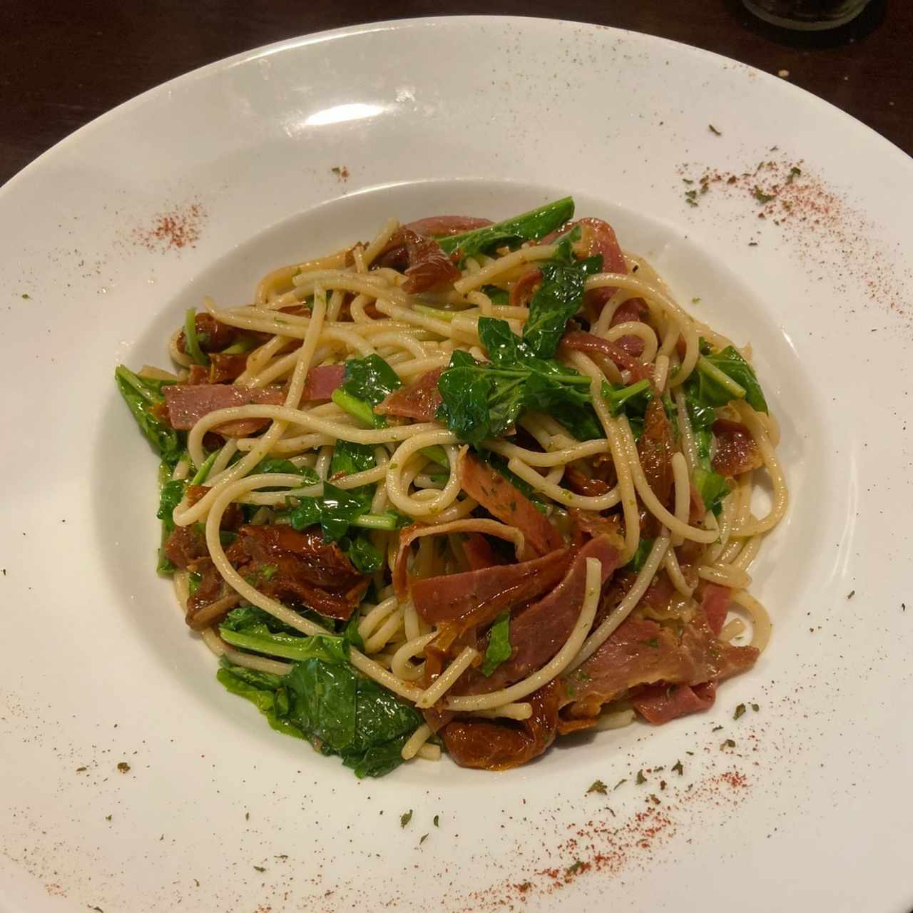 Spaguetti con prosciutto